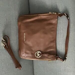 Michael Kors Brown Leather Crossbody Bag